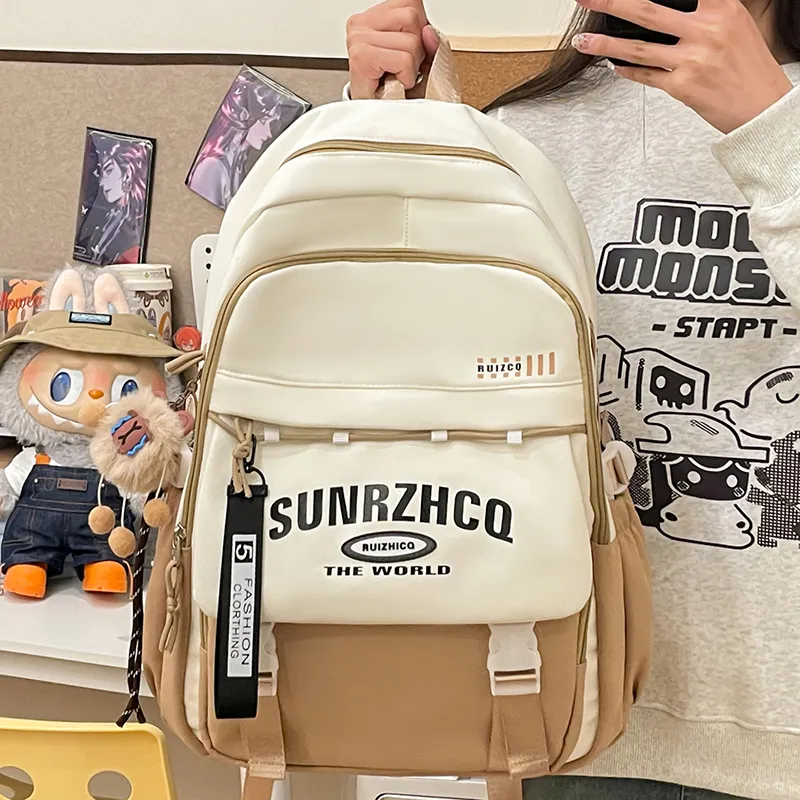 Single Warehouse Oxford Backpack Regular Unisex Black/Red/Khaki/Gray/Purple/Pink-12