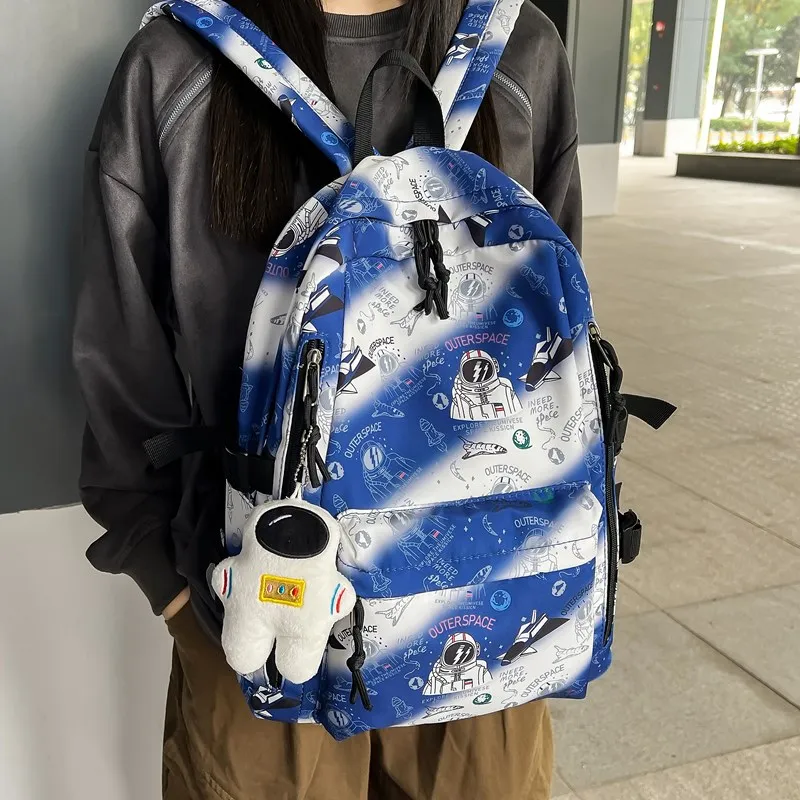 Single Warehouse Nylon Backpack Regular Unisex Blue/Green/Gray/Black-4
