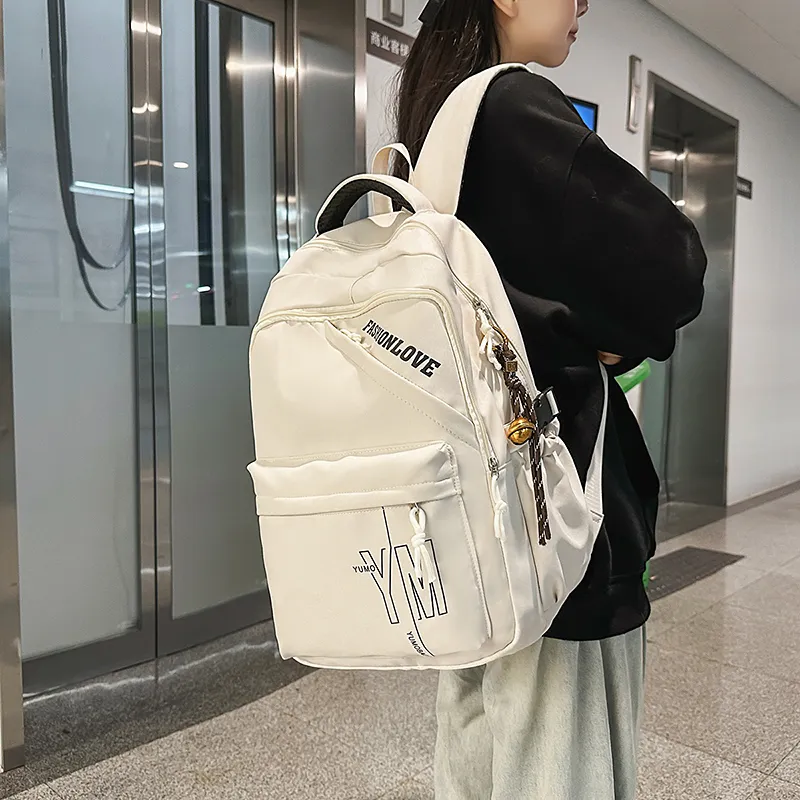 Single Warehouse Nylon Backpack Regular Unisex White/Black/Red/Gray/Blue-5