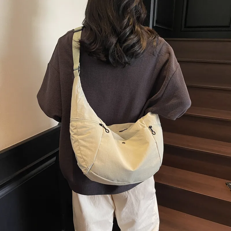 Single Warehouse Fabric Shoulder Bag Regular Unisex Ecru/Green/Burgundy/Black-15