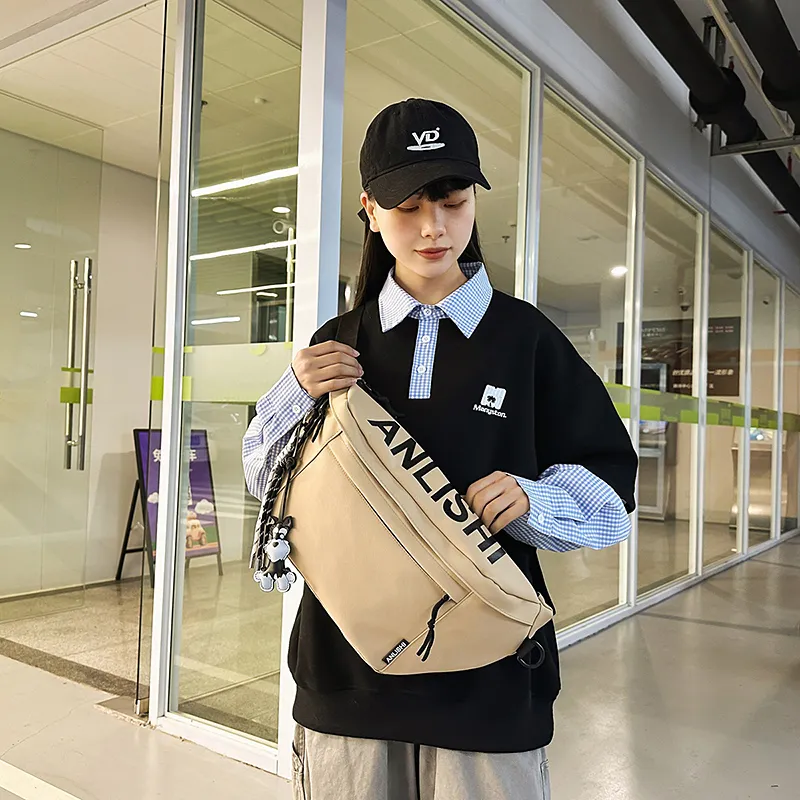 Single Warehouse Nylon Sling Bag Unisex White/Khaki/Gray/Black-7