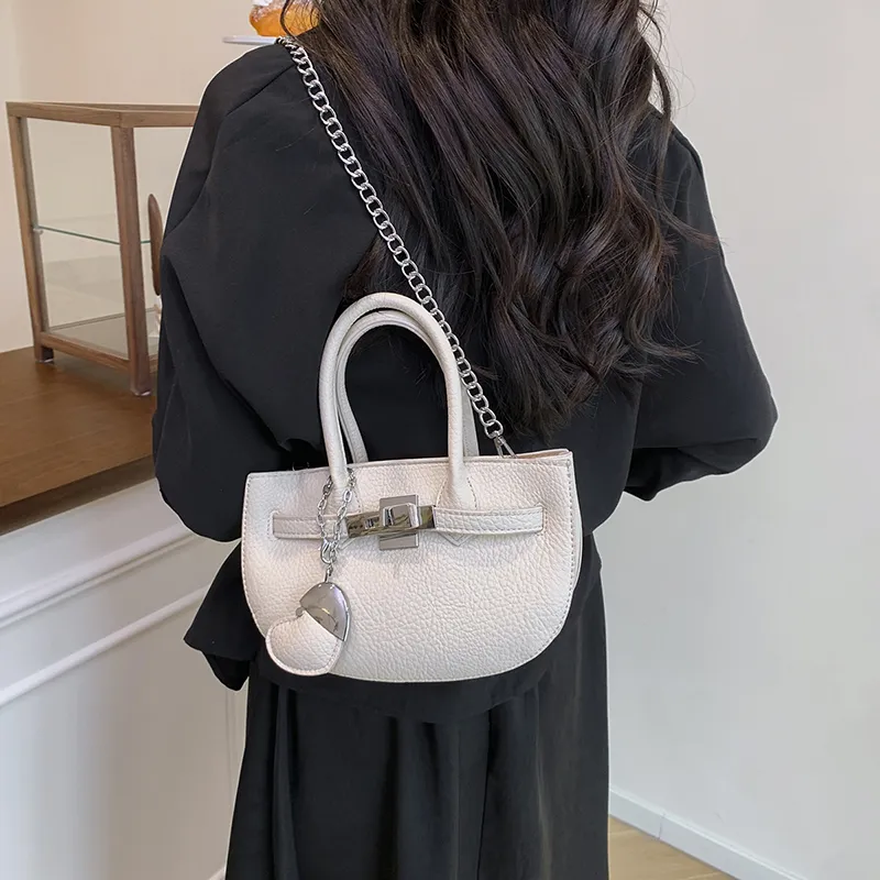 Single Warehouse PU Shoulder Bag Regular Women's White/Black/Yellow/Blue/Pink-1