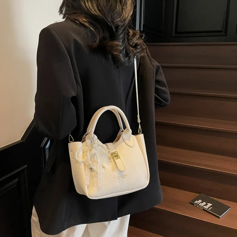 Single Warehouse PU Shoulder Bag, Crossbody Bag, Handbag Regular Women's Blue/Ecru/Pink/Black-3
