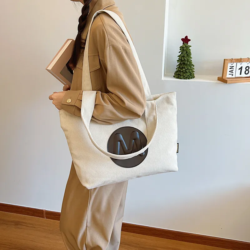 Single Warehouse Nylon Fabric Shoulder Bag Women's Ecru/Black/Light Brown/Green-1