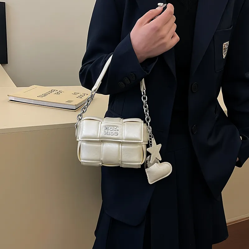 Single Warehouse PU One Shoulder Handbag Regular Women's Ecru/Silver/Pink/Black-2