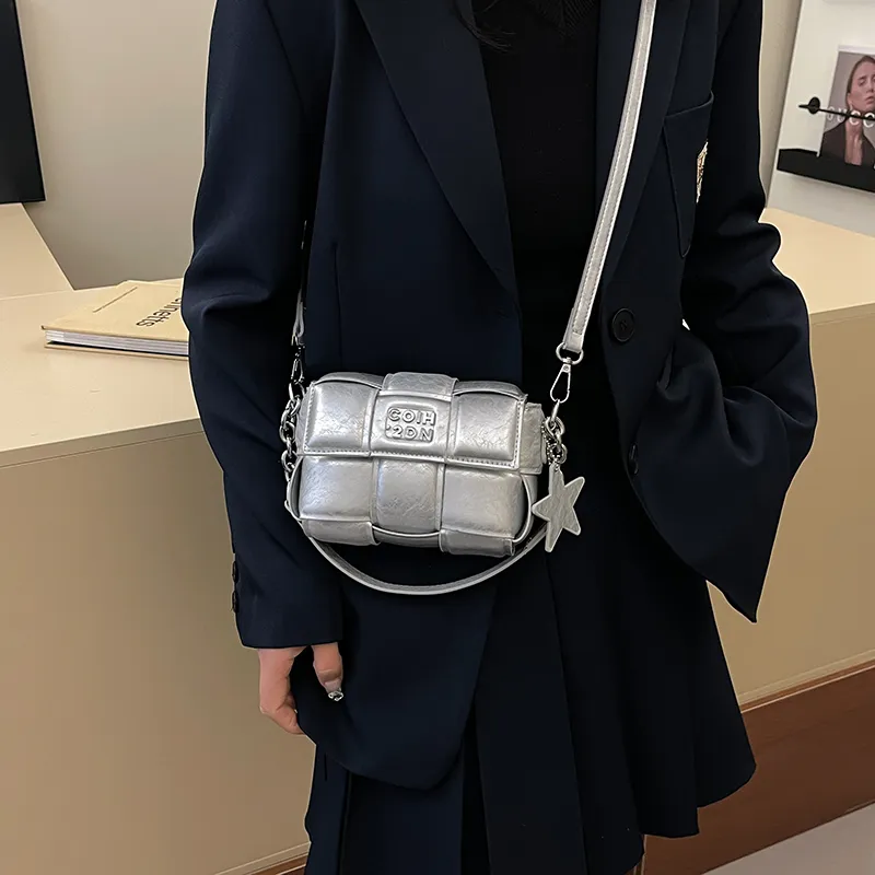 Single Warehouse PU One Shoulder Handbag Regular Women's Ecru/Silver/Pink/Black-13