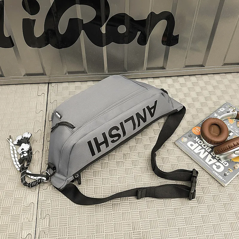Single Warehouse Nylon Sling Bag Unisex White/Khaki/Gray/Black-13