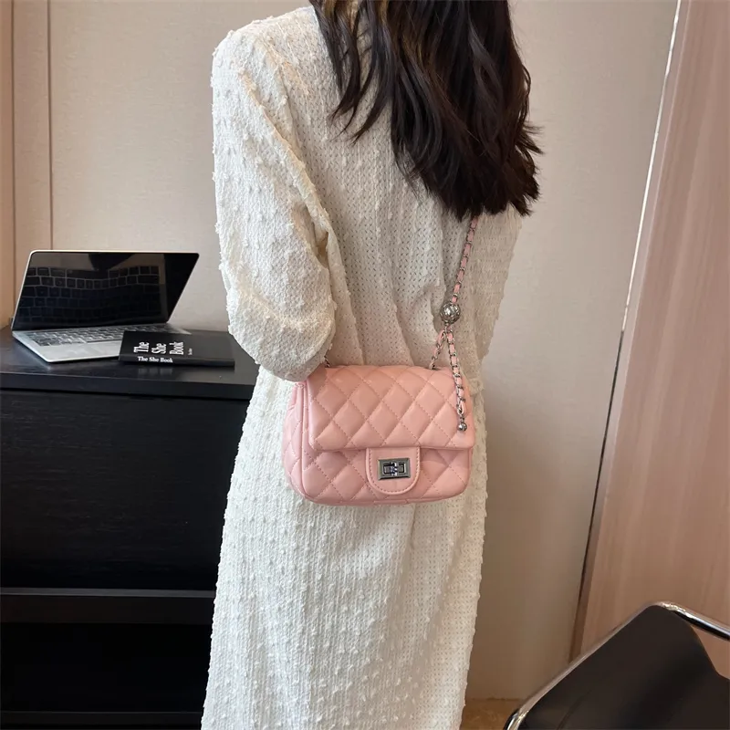 Single Warehouse PU Shoulder Bag Regular Women's Ecru/Silver/Pink/Black-14