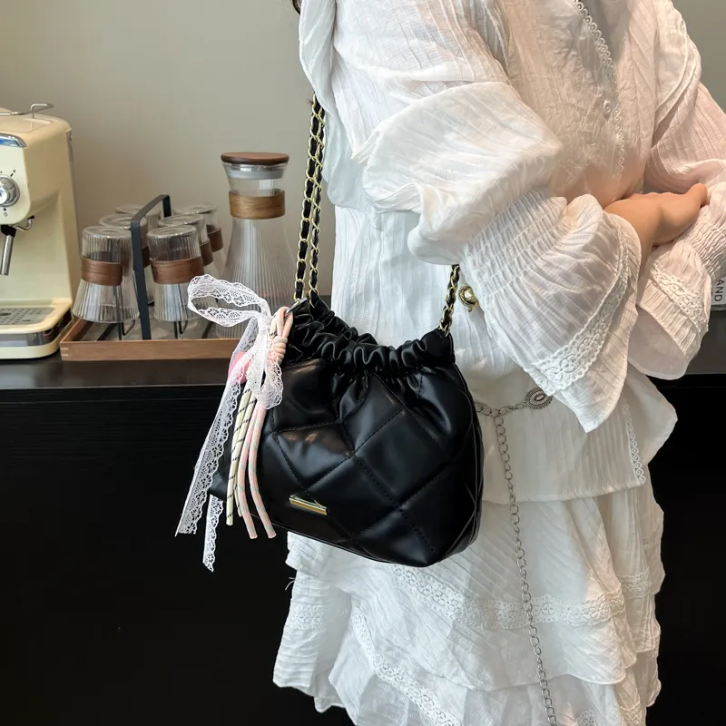 Single Warehouse PU Shoulder Bag Regular Women's White/Silver/Pink/Black-20
