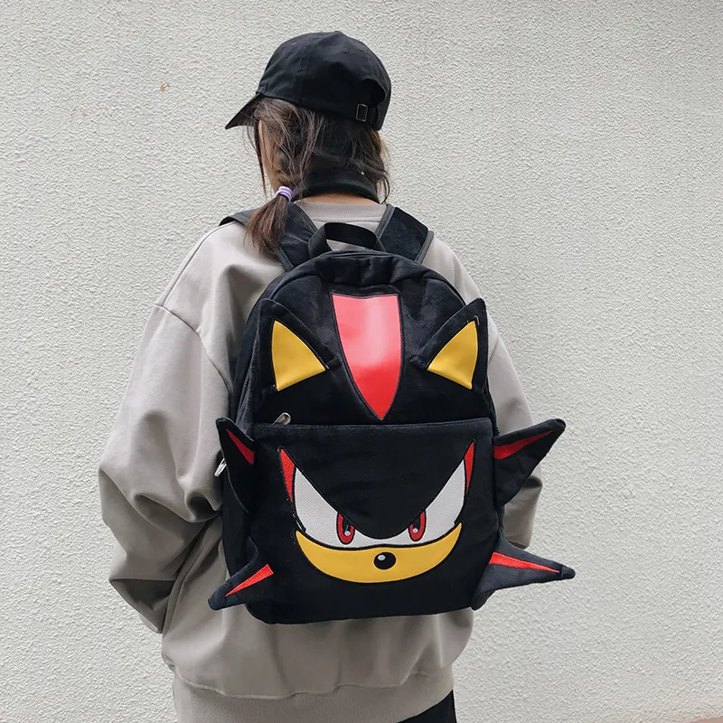 Single Warehouse Plush Laptop Backpack Regular Unisex Black/Gray-5