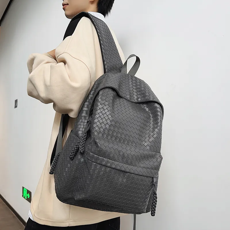 Single Warehouse PU Backpack Regular Unisex Black/Brown/Gray/White-16