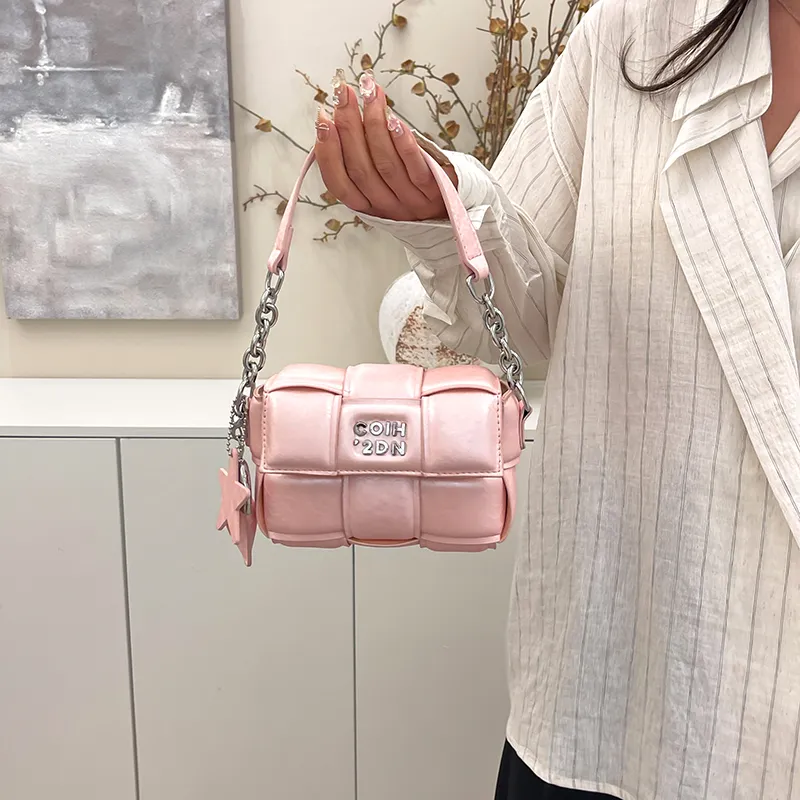 Single Warehouse PU One Shoulder Handbag Regular Women's Ecru/Silver/Pink/Black-9