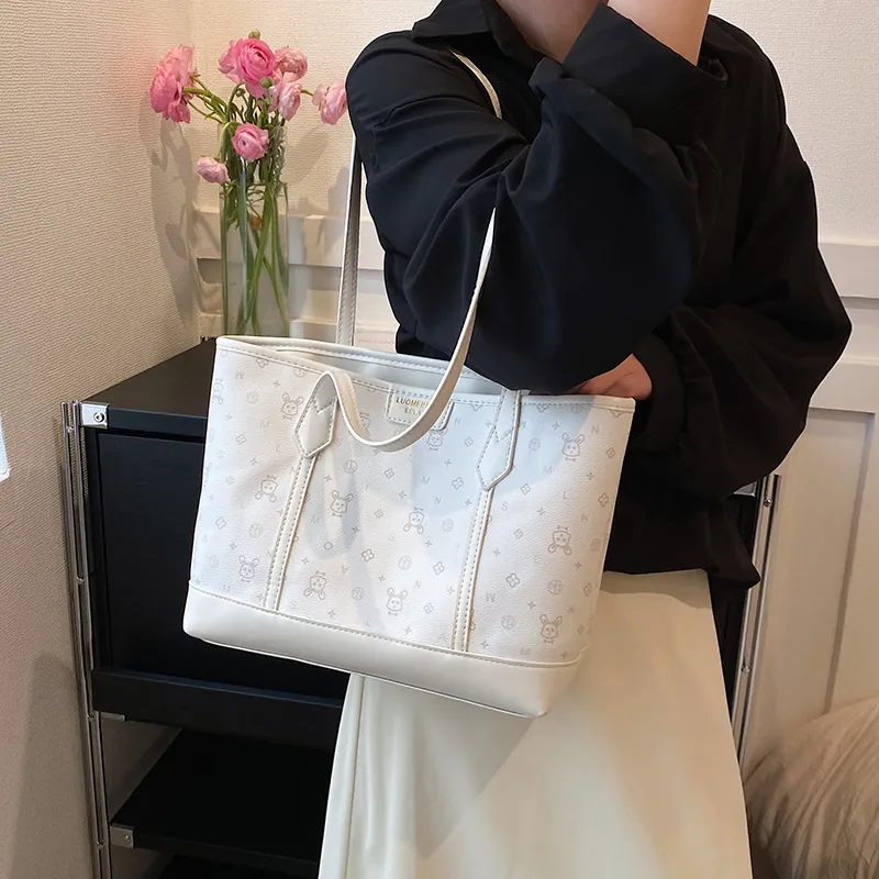 Single Warehouse PU Handbag, Shoulder Bag Regular Women's White/Pink/Green-3