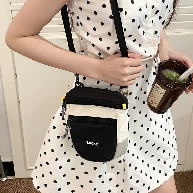 Single Warehouse Nylon Crossbody Bag, Shoulder Bag Regular Women's White/Yellow/Green/Brown-22
