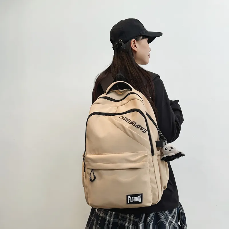 Single Warehouse Nylon Backpack Unisex White/Black/Gray/Khaki-15