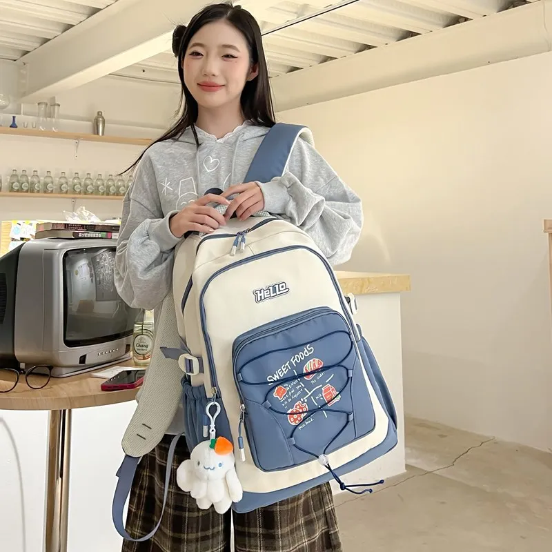 Single Warehouse Composite Cloth Backpack Unisex Multicolor-1