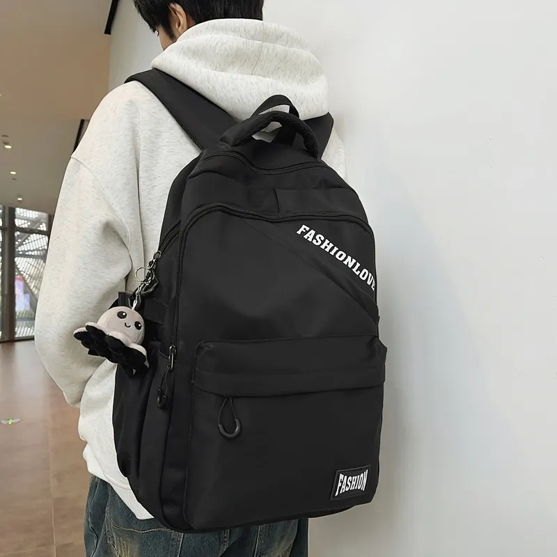 Single Warehouse Nylon Backpack Unisex White/Black/Gray/Khaki-5
