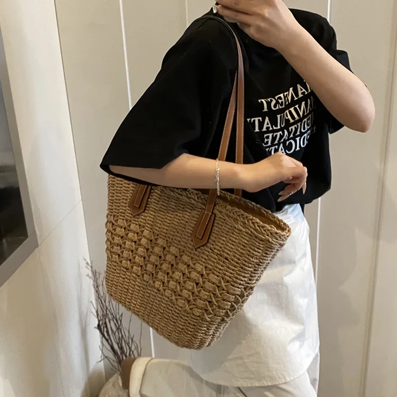 Single Warehouse PU Shoulder Bag, Handbag, Tote Bag Regular Women's Ecru/Khaki-8