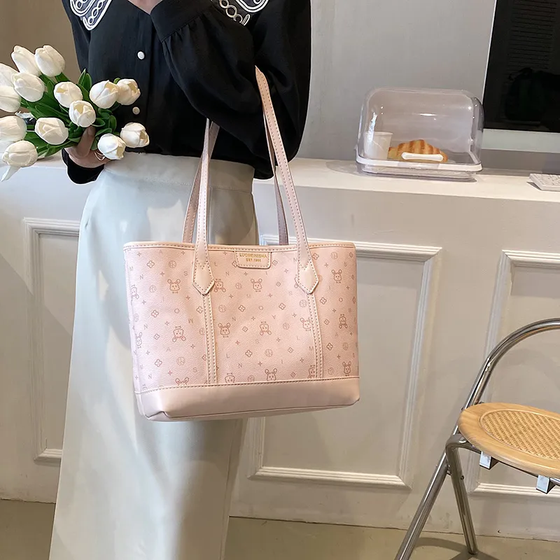 Single Warehouse PU Handbag, Shoulder Bag Regular Women's White/Pink/Green-11