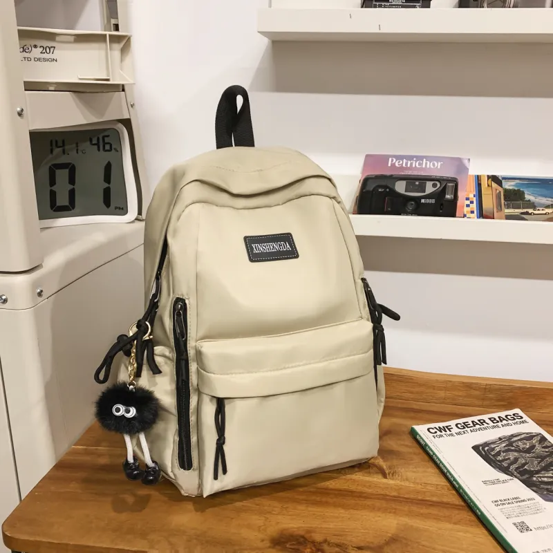 Single Warehouse Nylon Backpack Regular Unisex Black/Burgundy/Khaki/Light Green/Beige-21