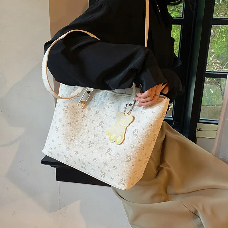 Single Warehouse PU Shoulder Bag Regular Women's White/Pink/Blue-3