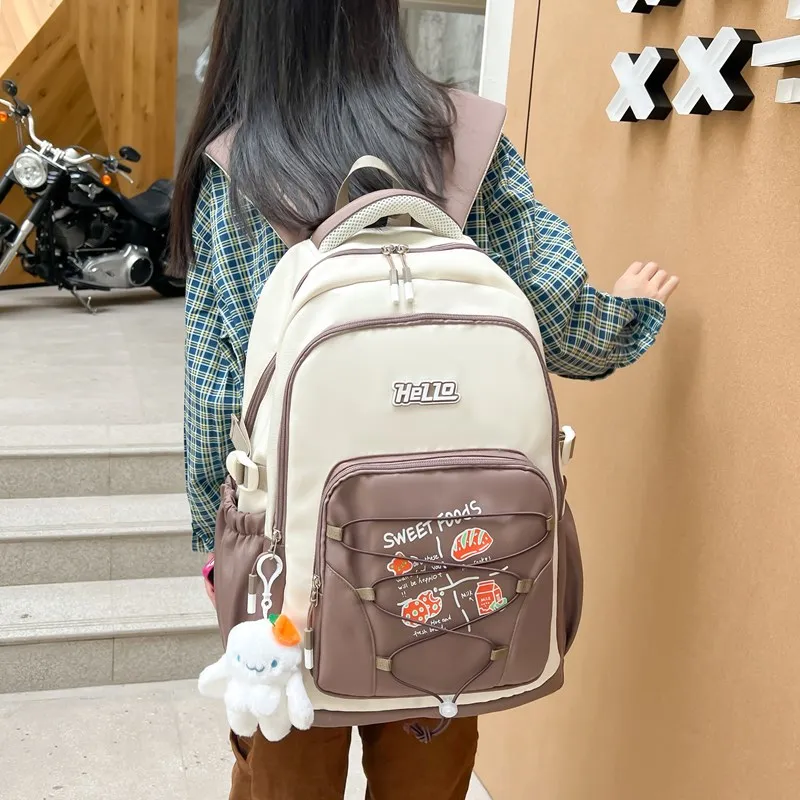 Single Warehouse Composite Cloth Backpack Unisex Multicolor-21