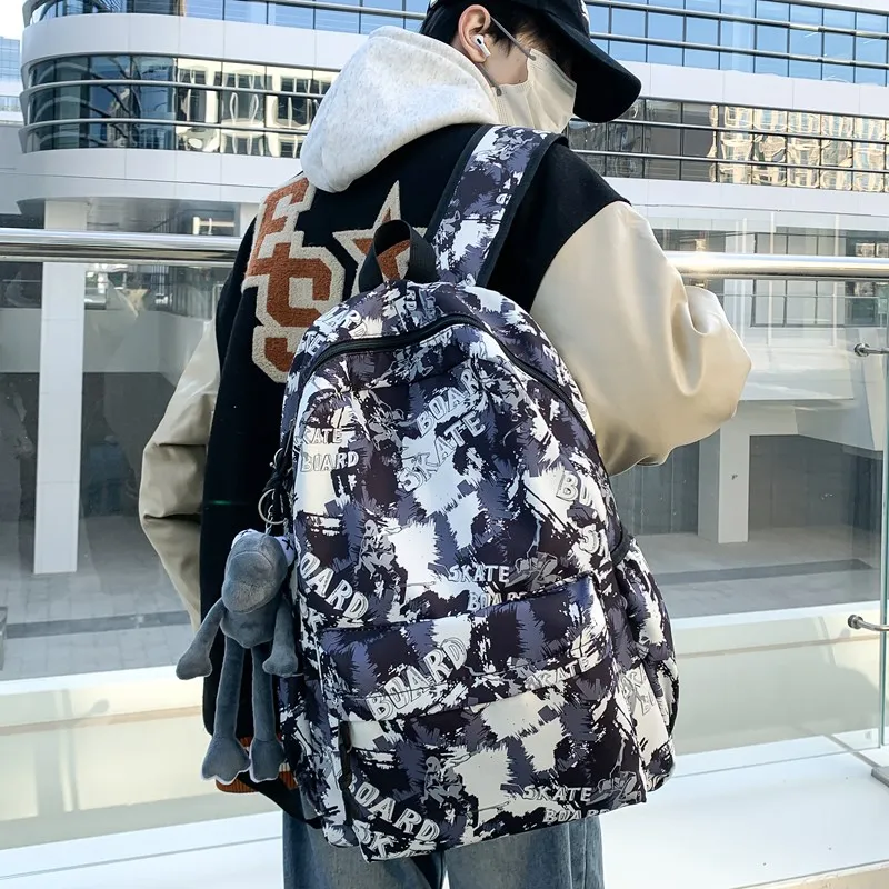 Single Warehouse Composite Cloth Backpack Regular Unisex Black/Green/Blue/Khaki-19