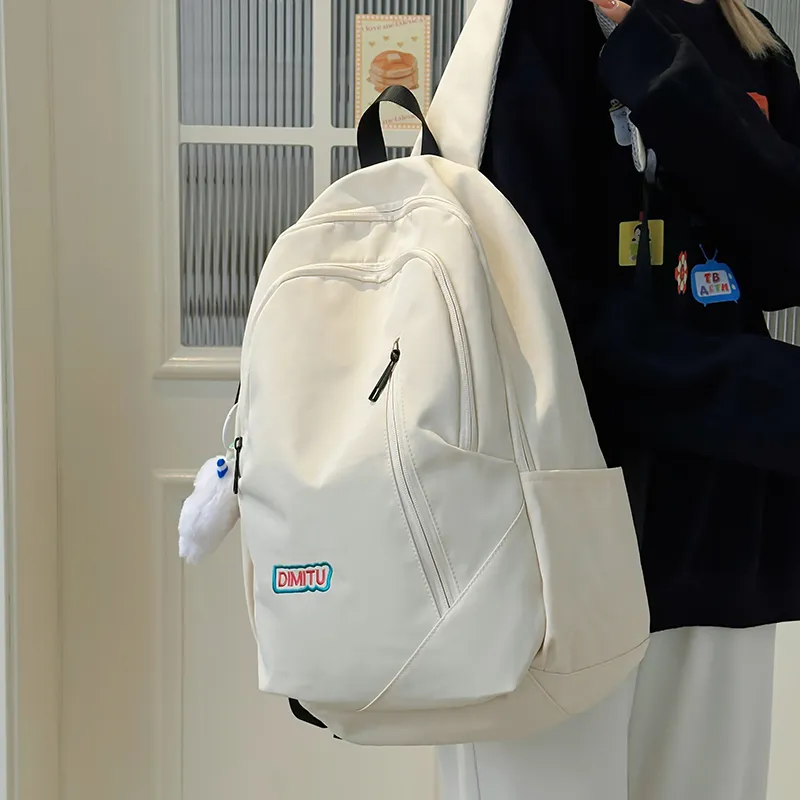 Single Warehouse Nylon Backpack Regular Unisex White/Blue/Purple/Black-3