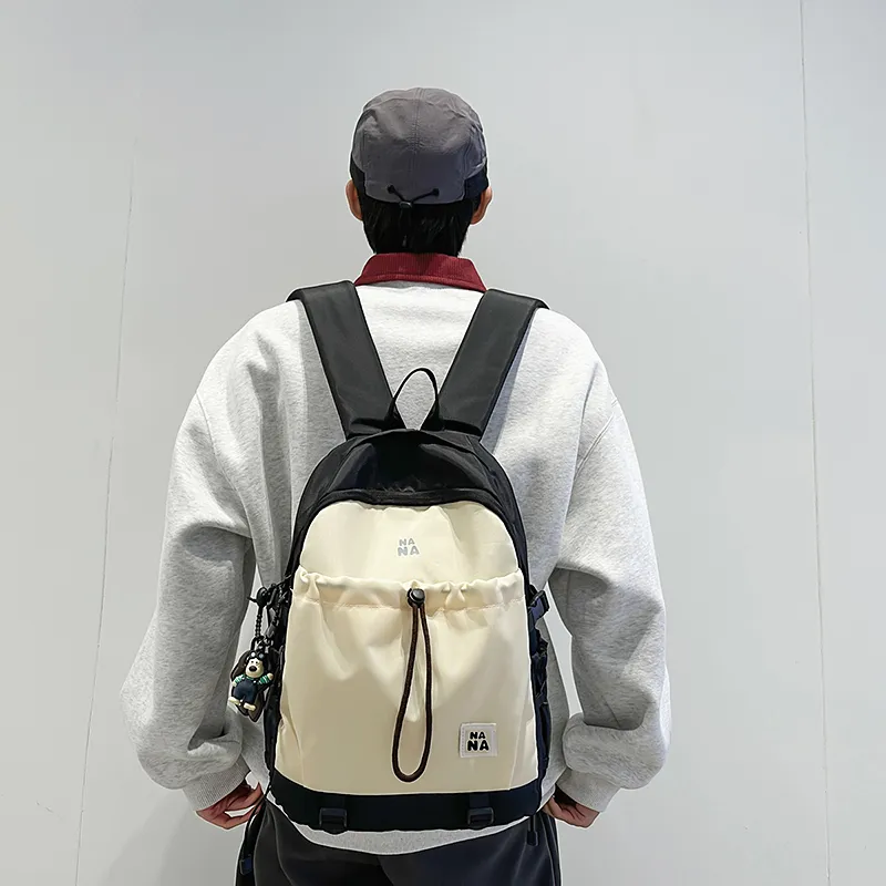 Single Warehouse Nylon Backpack Unisex Black/Fruit Green/Brown/Blue/Orange-21