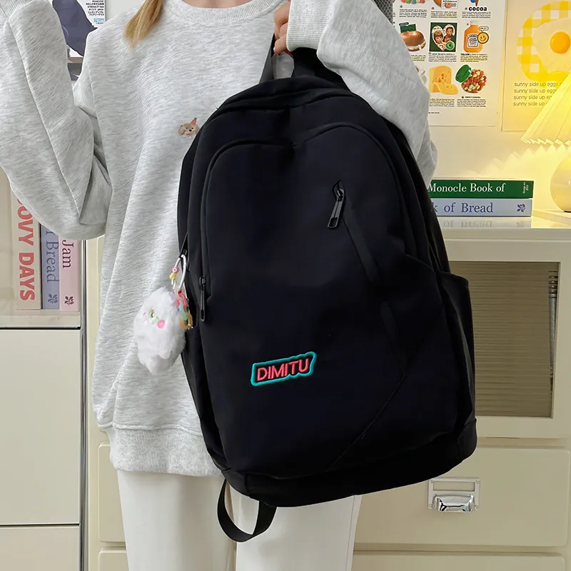 Single Warehouse Nylon Backpack Regular Unisex White/Blue/Purple/Black-24