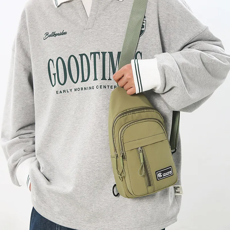 Single Warehouse Nylon Sling Bag Regular Unisex Ecru/Black/Khaki/Green-23