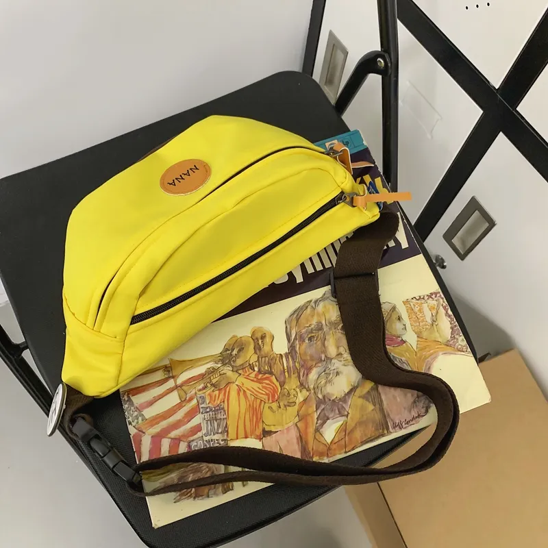 Single Warehouse Nylon Sling Bag Regular Unisex Yellow/Gray/Green/Black-2