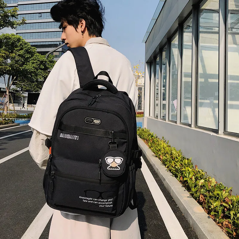 Single Warehouse Nylon Backpack Regular Unisex Gray/Black/Red/Khaki/Blue-7