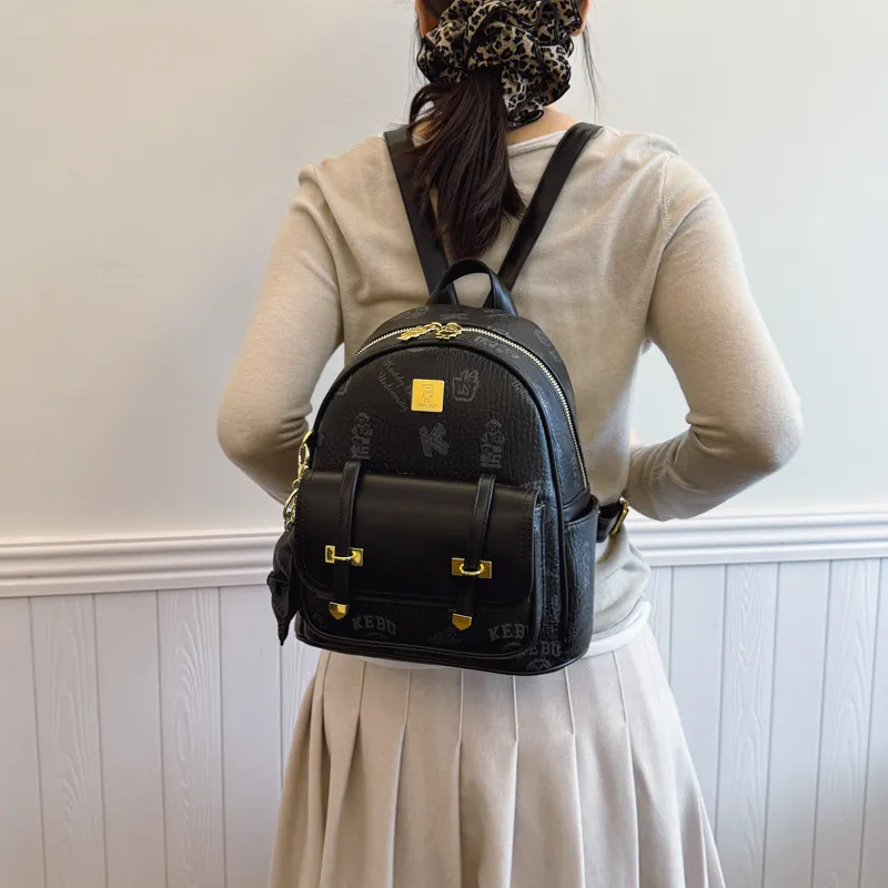 Single Warehouse PU Small Backpack Regular Women's Ecru/Brown/Pink/Black-25