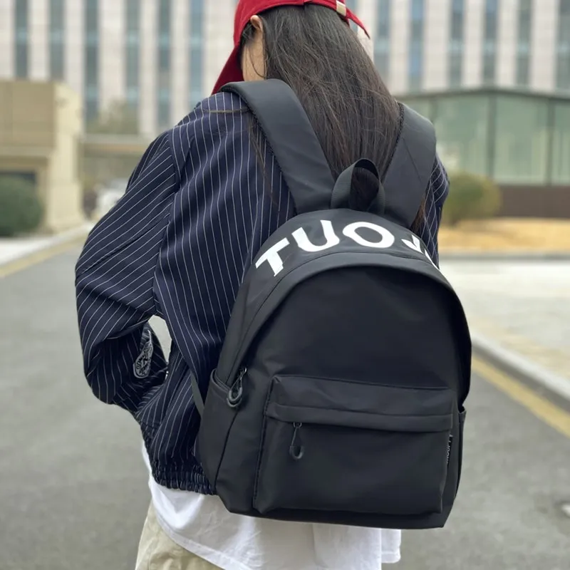 Single Warehouse Nylon Backpack Regular Unisex White/Black/Green-17