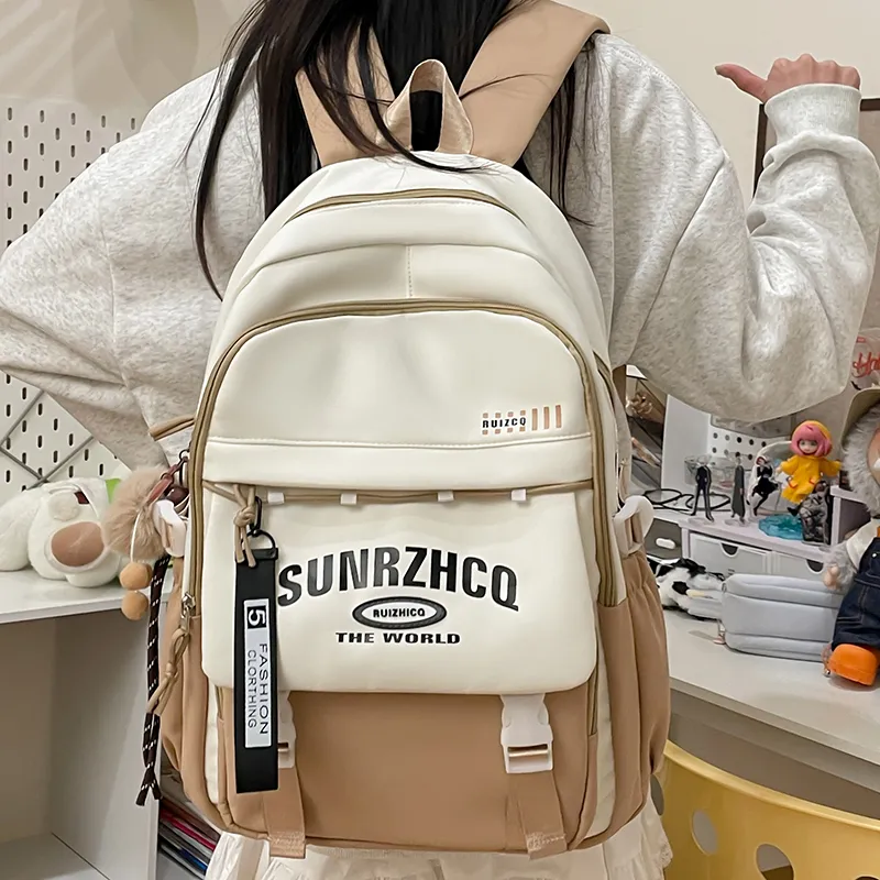 Single Warehouse Oxford Backpack Regular Unisex Black/Red/Khaki/Gray/Purple/Pink-14