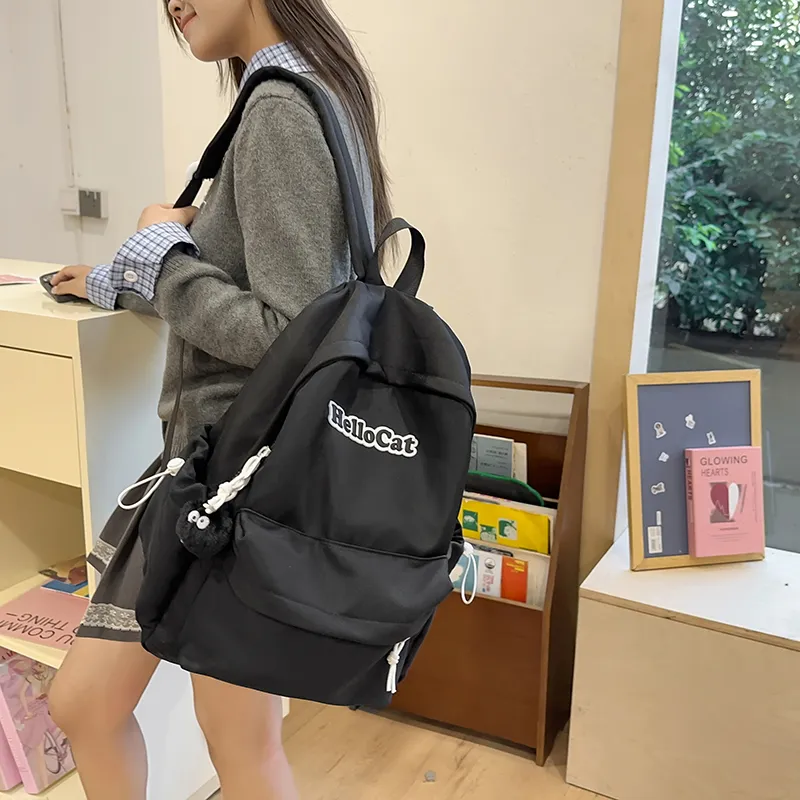 Single Warehouse Nylon Backpack Unisex Ecru/Yellow/Gray/Black-22