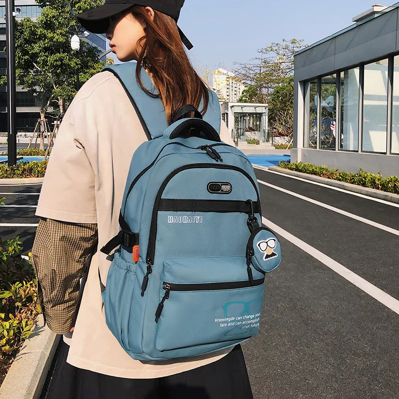 Single Warehouse Nylon Backpack Regular Unisex Gray/Black/Red/Khaki/Blue-21