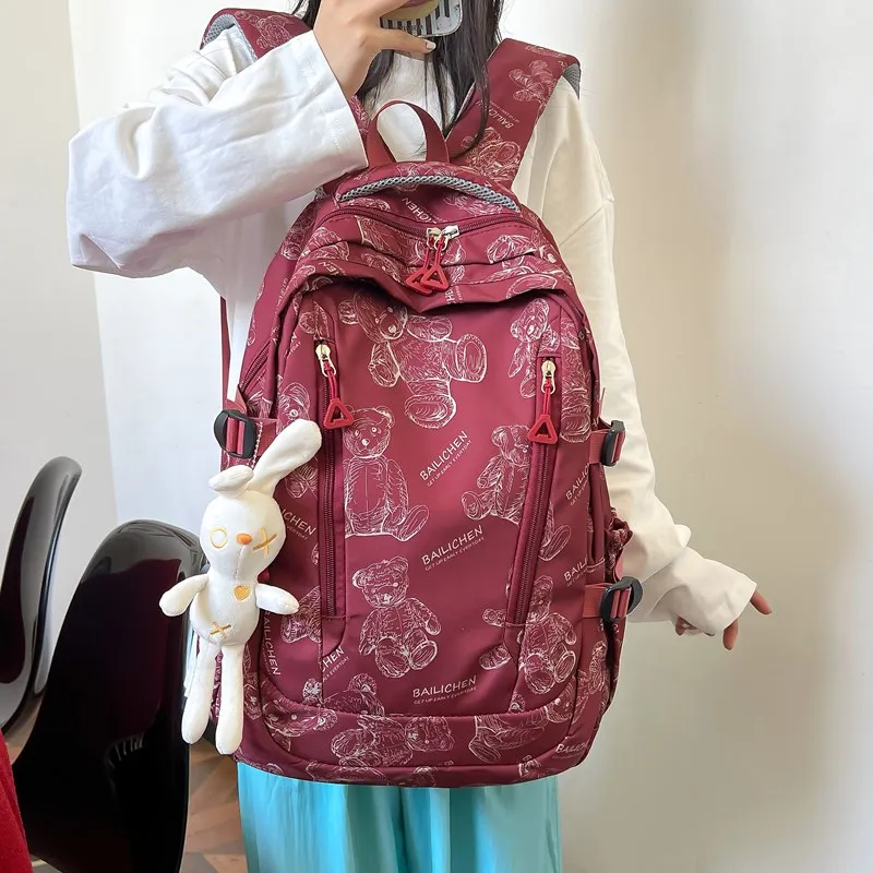 Single Warehouse Composite Cloth Backpack Regular Unisex Multicolor-18
