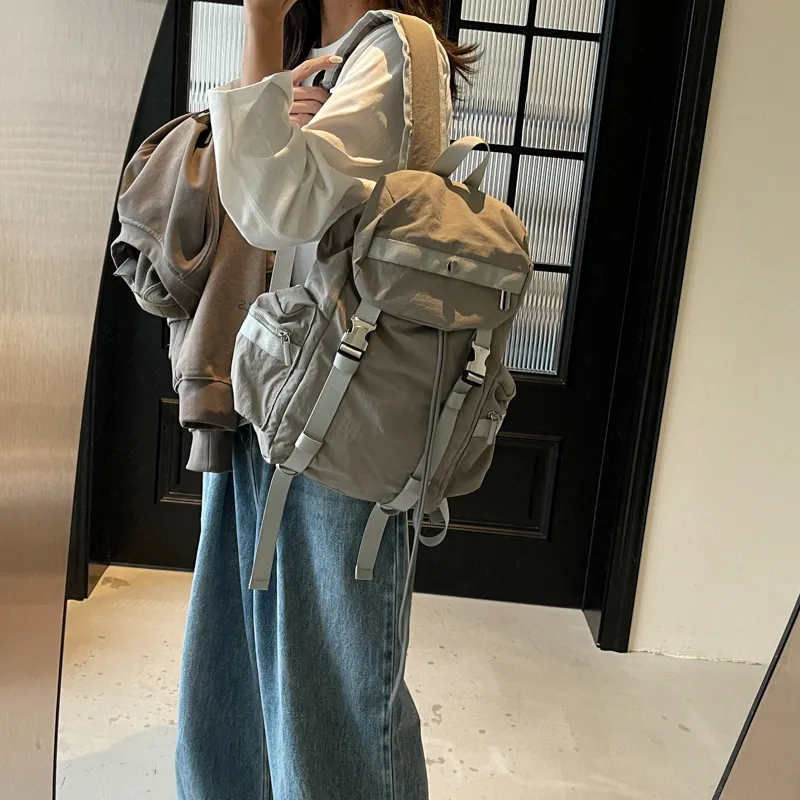 Single Warehouse Fabric Backpack Regular Unisex Ecru/Gray/Khaki/Black-10
