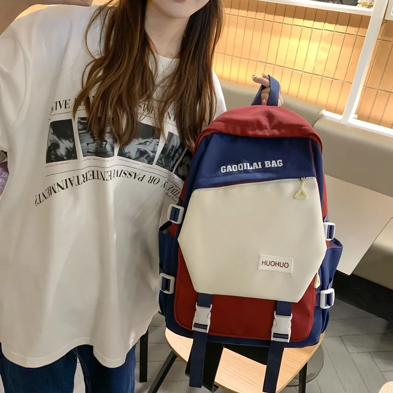 Single Warehouse Nylon Backpack Unisex Multicolor-17