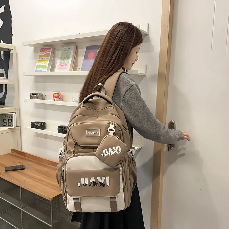 Single Warehouse Nylon Laptop Backpack Travel Backpack Unisex Multicolor-12