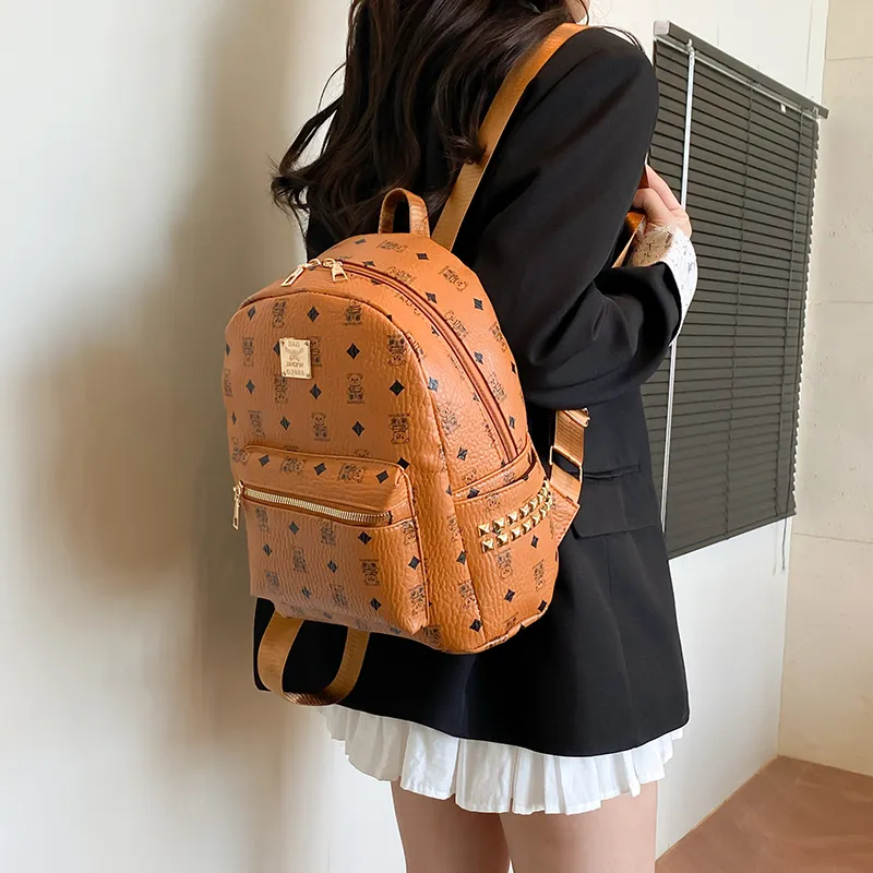 Single Warehouse PU Backpack Regular Women's Multicolor-13