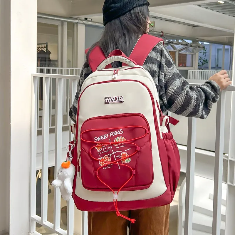 Single Warehouse Composite Cloth Backpack Unisex Multicolor-15