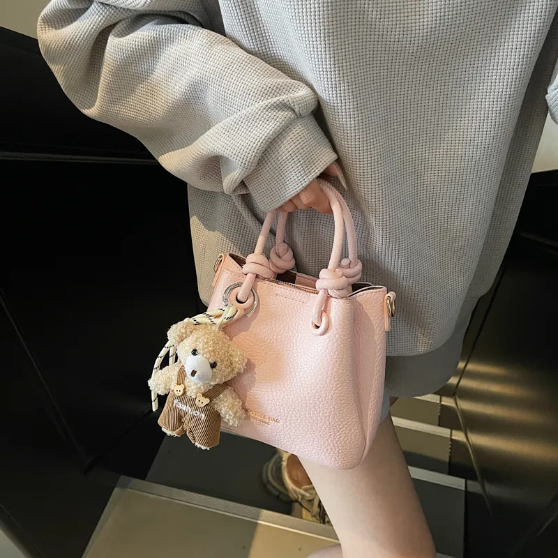 Single Warehouse PU Shoulder Bag Regular Women's Khaki/Ecru/Pink/Silver/Black-13
