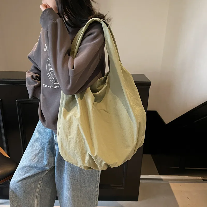 Single Warehouse Fabric Handbag, Shoulder Bag Regular Unisex Black/Yellow/Khaki/Coffee/Green-22