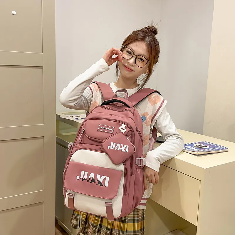 Single Warehouse Nylon Laptop Backpack Travel Backpack Unisex Multicolor-23