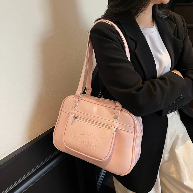 Single Warehouse PU Shoulder Bag Regular Women's Ecru/Pink/Blue/Yellow/Black-7