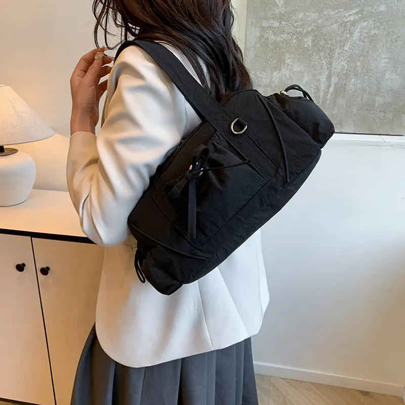 Single Warehouse Nylon Shoulder Bag Women's White/Green/Gray/Khaki/Black-21
