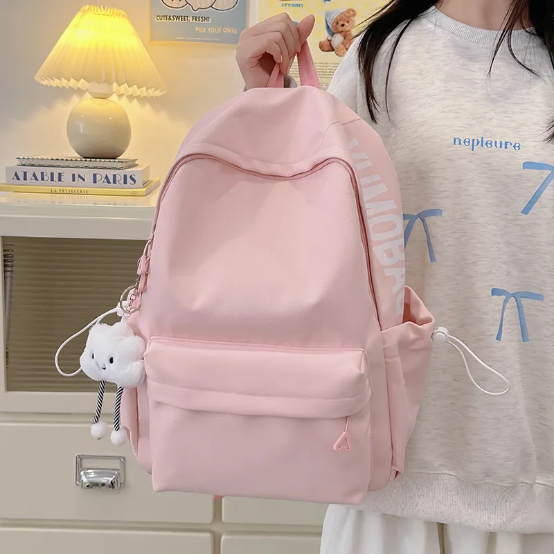 Single Warehouse Nylon Backpack Regular Unisex White/Pink/Green/Yellow/Black-8